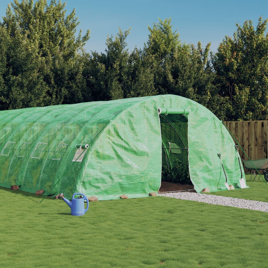 vidaXL Greenhouse with Steel Frame Green 40 mŒ_ 8x5x2.3 m