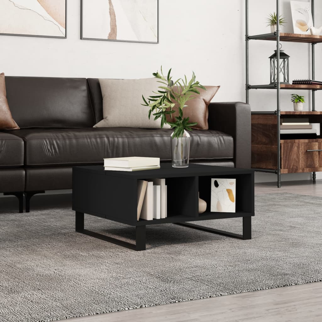 vidaXL Coffee Table Black 60x60x30 cm Engineered Wood