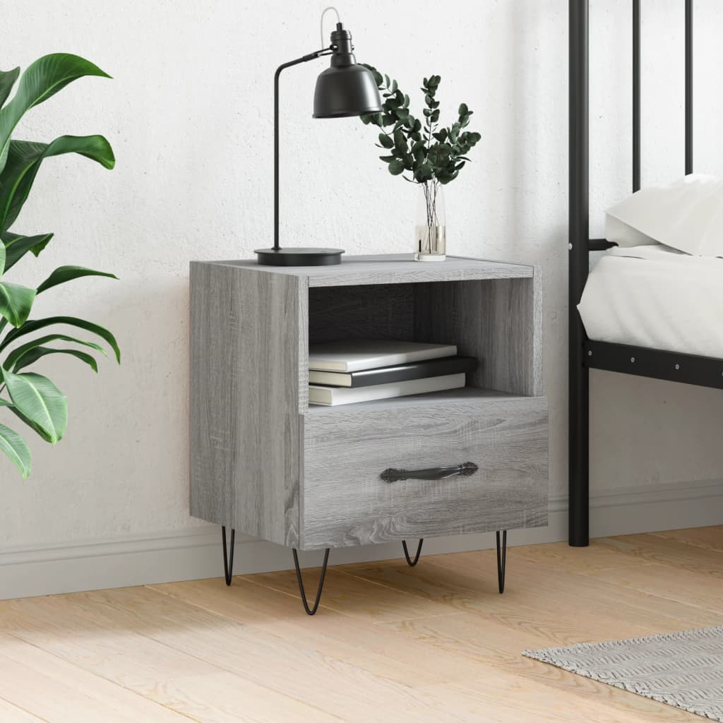 vidaXL Bedside Cabinet Grey Sonoma 40x35x47.5 cm Engineered Wood