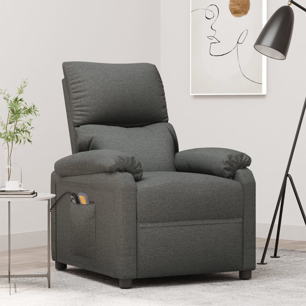 vidaXL Stand up Massage Chair Dark Grey Fabric