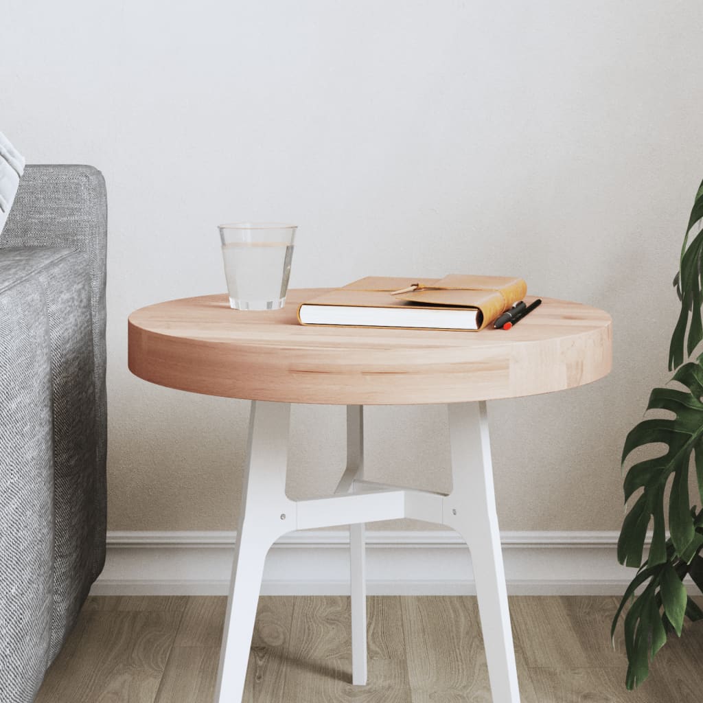vidaXL Table Top íÖ40x4 cm Round Solid Wood Beech