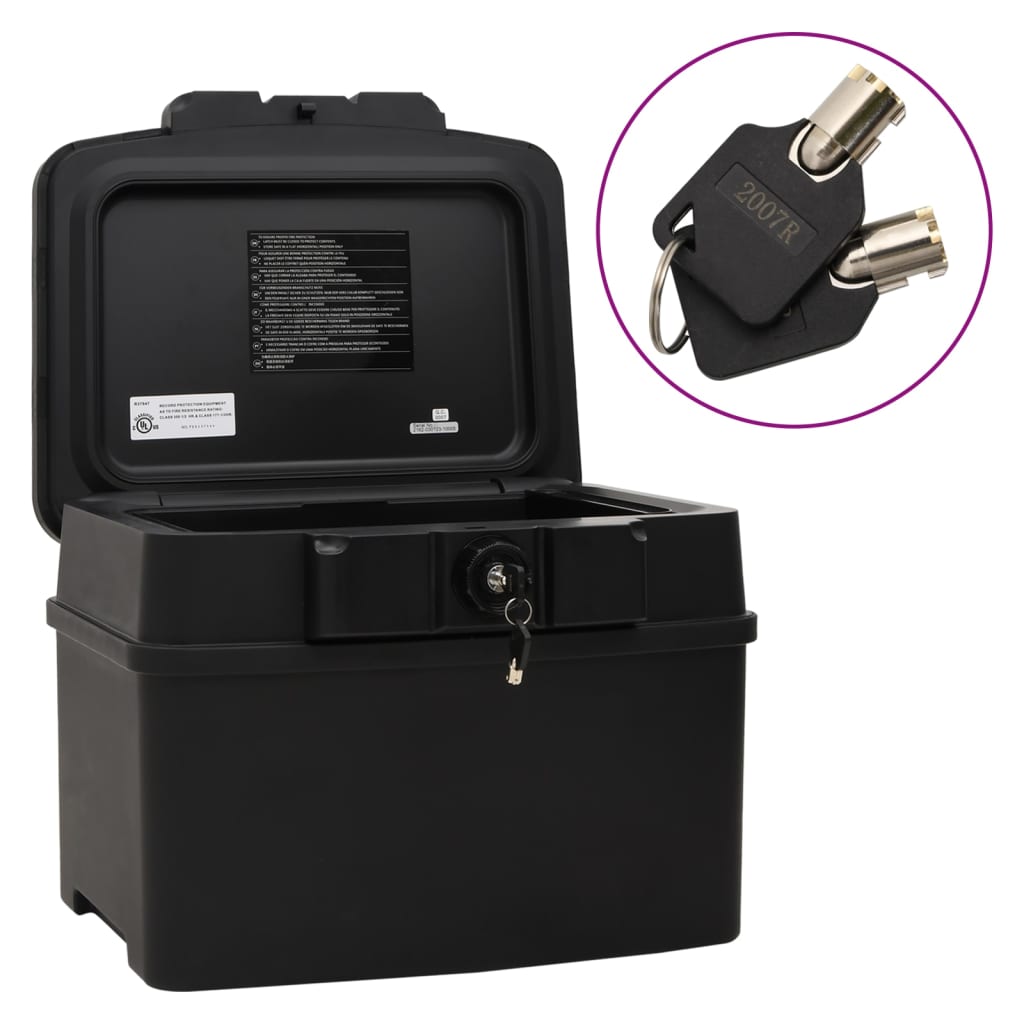 vidaXL Safe Box Black 44x37x34 cm Polypropylene