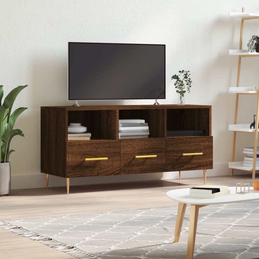 vidaXL TV Cabinet Brown Oak 102x36x50 cm Engineered Wood