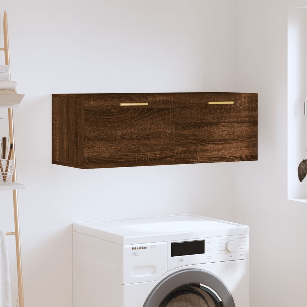 vidaXL Wall Cabinet Brown Oak 100x36.5x35 cm Engineered Wood