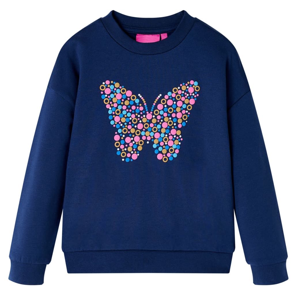Kids' Sweatshirt Butterfly Print Navy 128