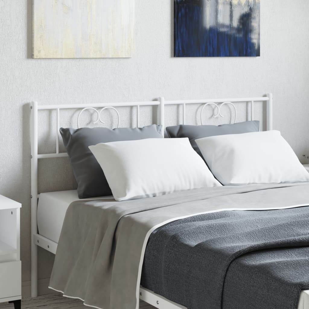 vidaXL Metal Headboard White 135 cm