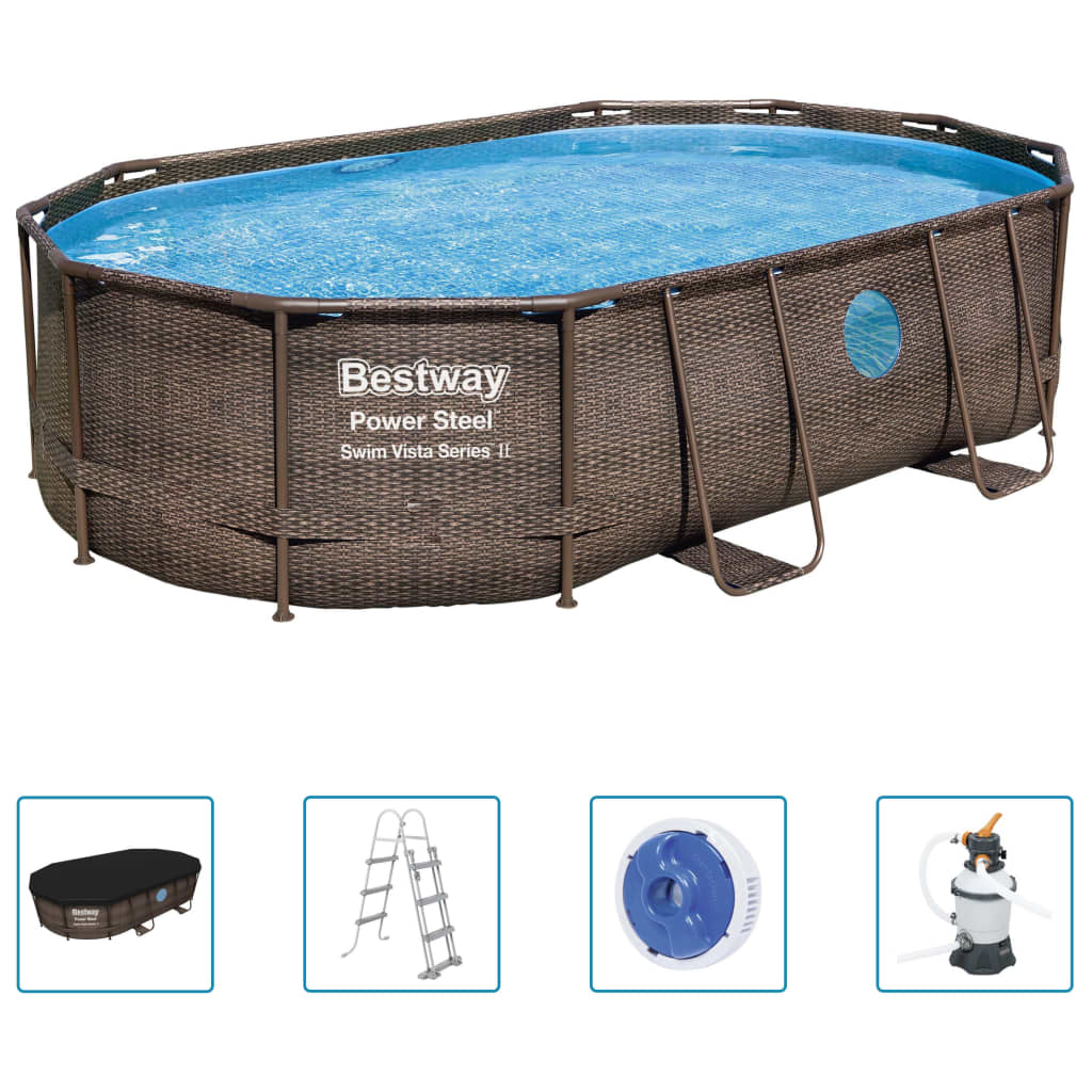 Bestway Power Steel Swimming Pool Set 488x305x107 cm