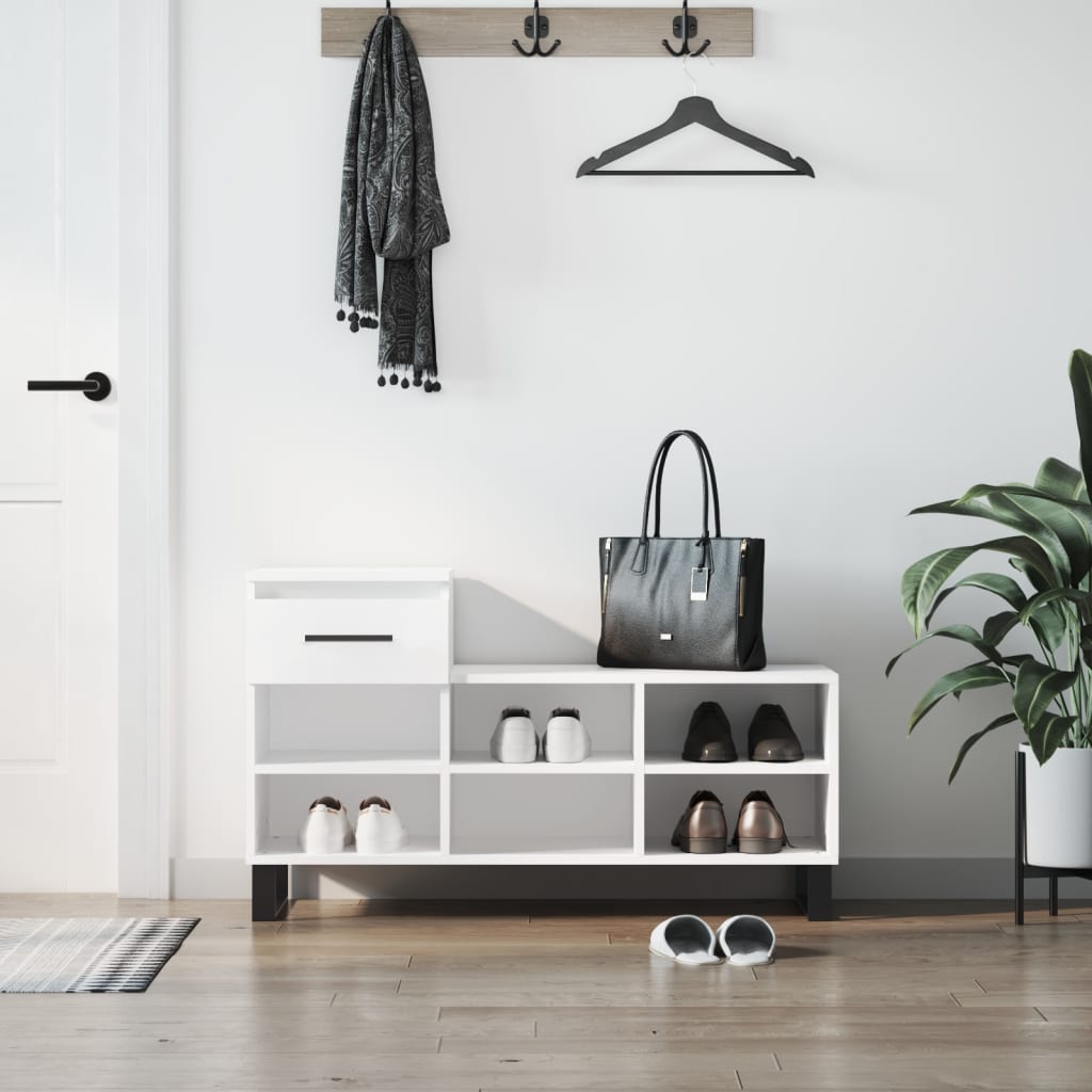 vidaXL Shoe Cabinet White 102x36x60 cm Engineered Wood