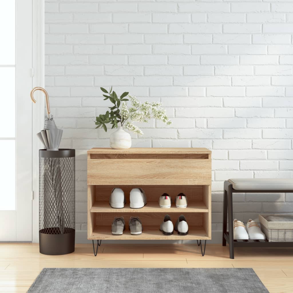 vidaXL Shoe Cabinet Sonoma Oak 70x36x60 cm Engineered Wood