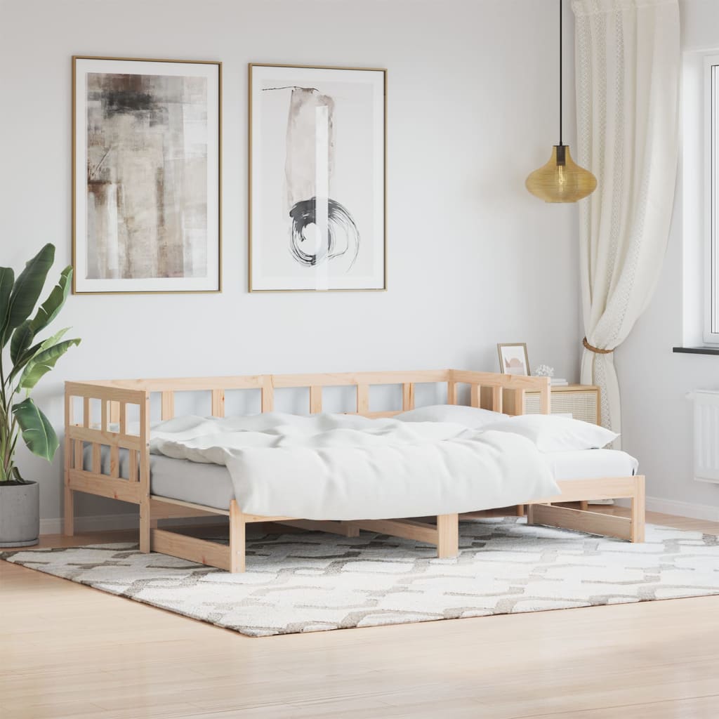 vidaXL Daybed with Trundle 90x200 cm Solid Wood Pine