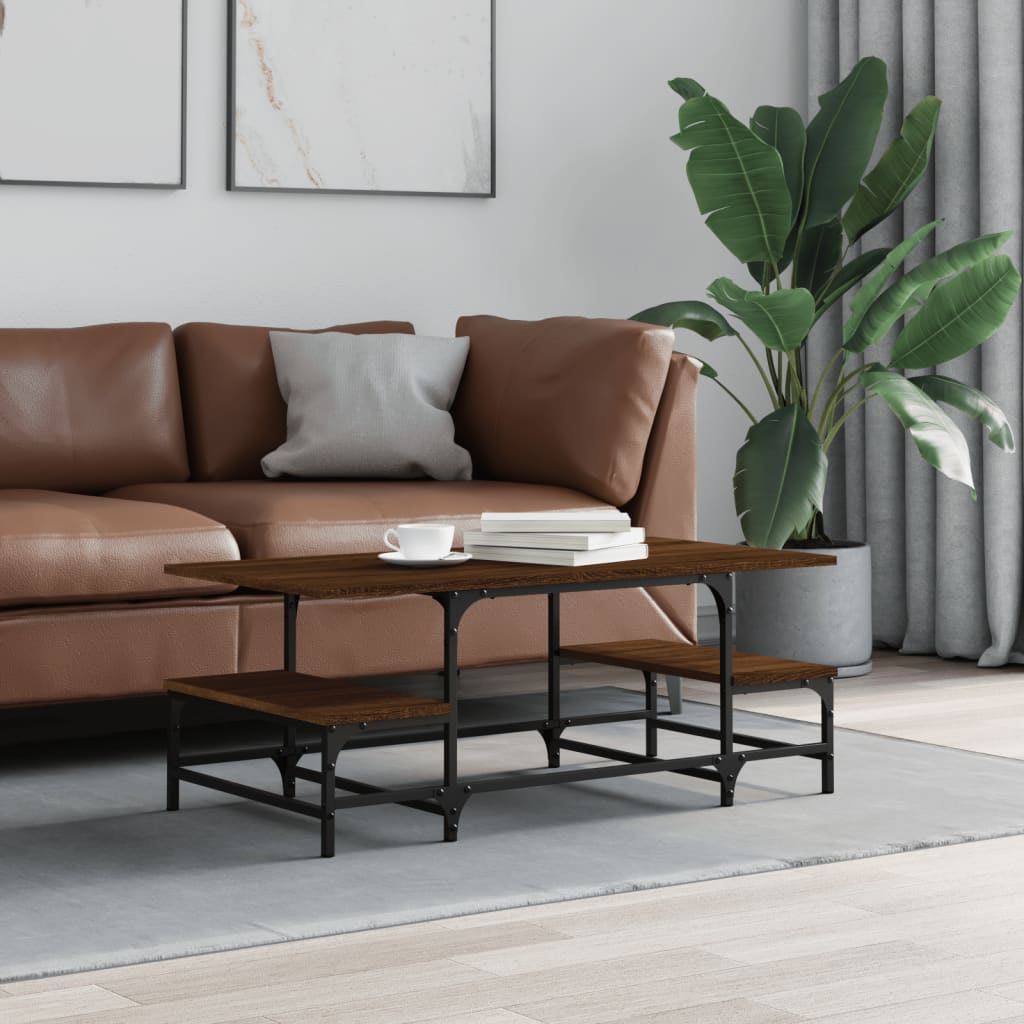 vidaXL Coffee Table Brown Oak 100x50.5x40 cm Engineered Wood