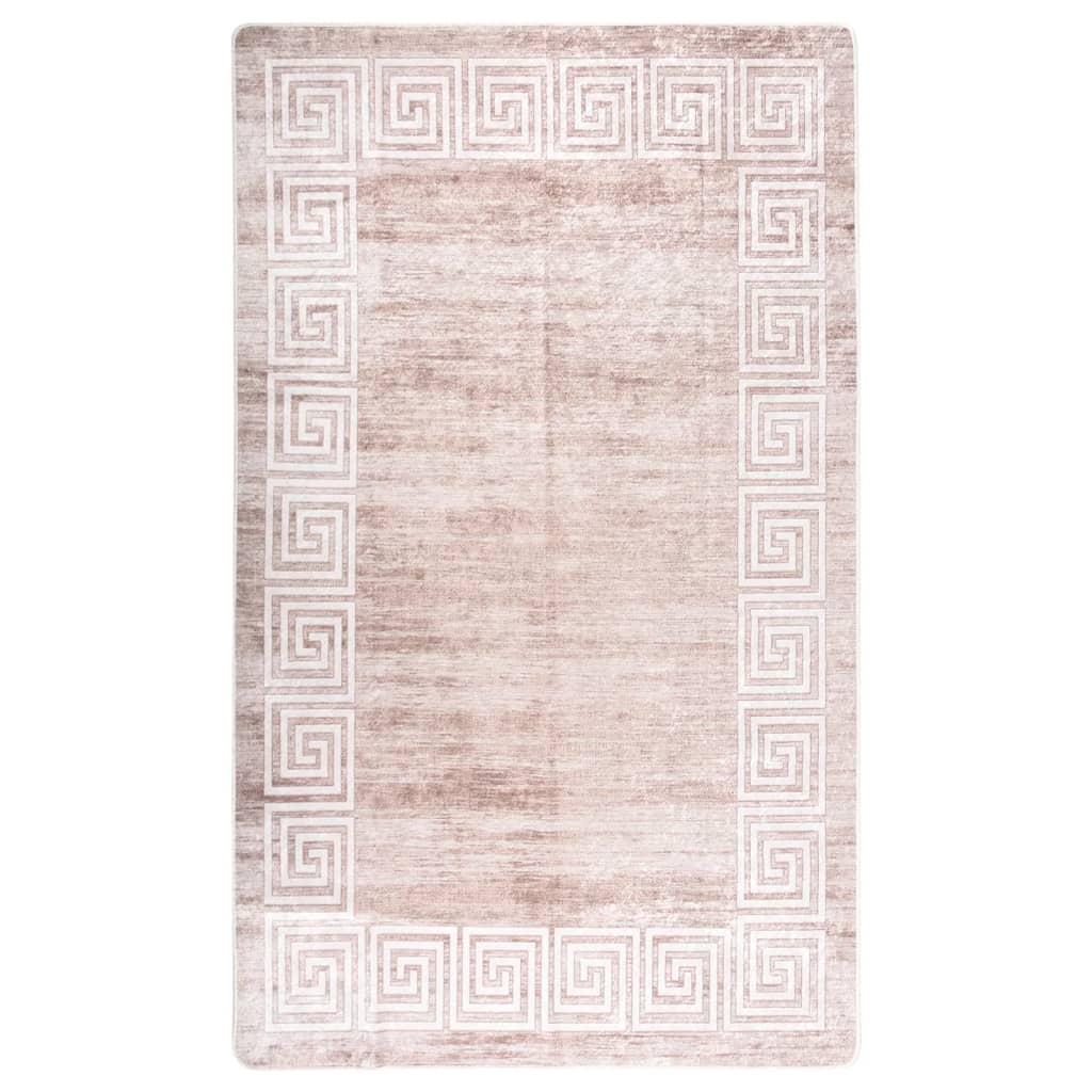 vidaXL Rug Washable Beige 120x170 cm Anti Slip