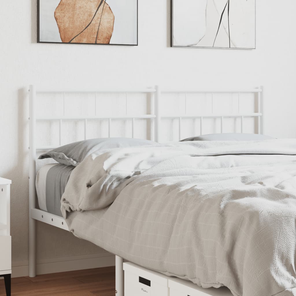 vidaXL Metal Headboard White 140 cm
