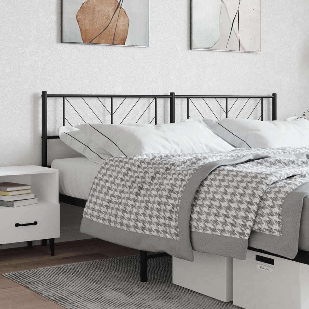 vidaXL Metal Headboard Black 160 cm