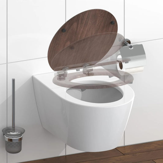 SCHíìTTE Toilet Seat Soft-close DARK WOOD MDF
