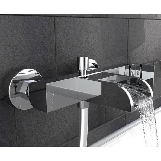 SCHíìTTE Bath Mixer with Waterfall Spout IDROVIA Chrome