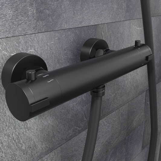 SCHíìTTE Thermostatic Shower Mixer Tap LONDON 5.5 cm Matt Black