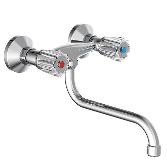 SCHíìTTE 2-Handle Wall Sink Mixer BRILLANT Chrome