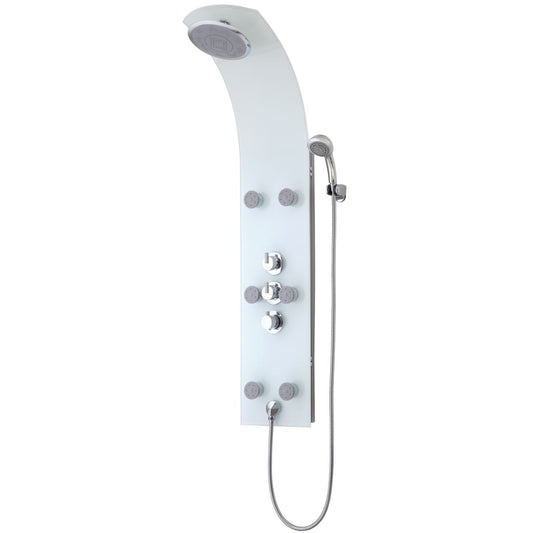 SCHíìTTE Glass Shower Panel with Thermostatic Mixer LANZAROTE White