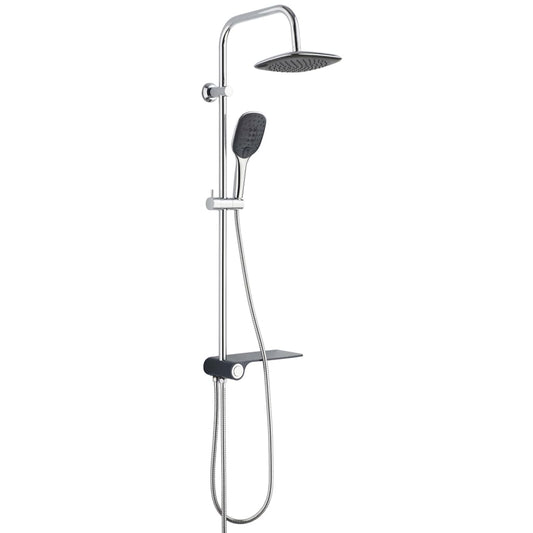SCHíìTTE Overhead Shower Set with Lateral Tray AQUASTAR Chrome-Anthracite