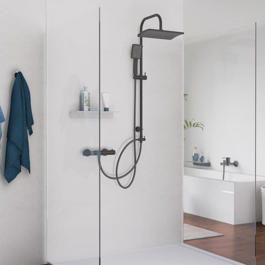 SCHíìTTE Overhead Shower Set MALLORCA Matte Black