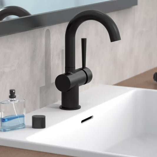 SCHíìTTE Basin Mixer CORNWALL with Lateral Handle Matte Black