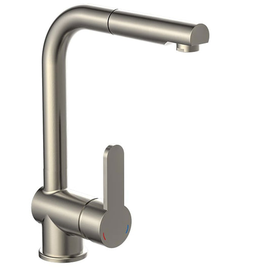 SCHíìTTE Sink Mixer with Pull-out Spray LONDON Low Pressure Stainless Steel Look