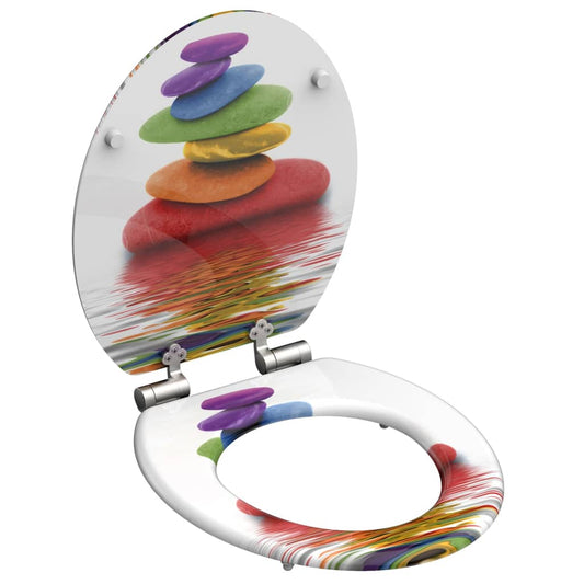 SCHíìTTE Toilet Seat with Soft-Close COLORFUL STONES