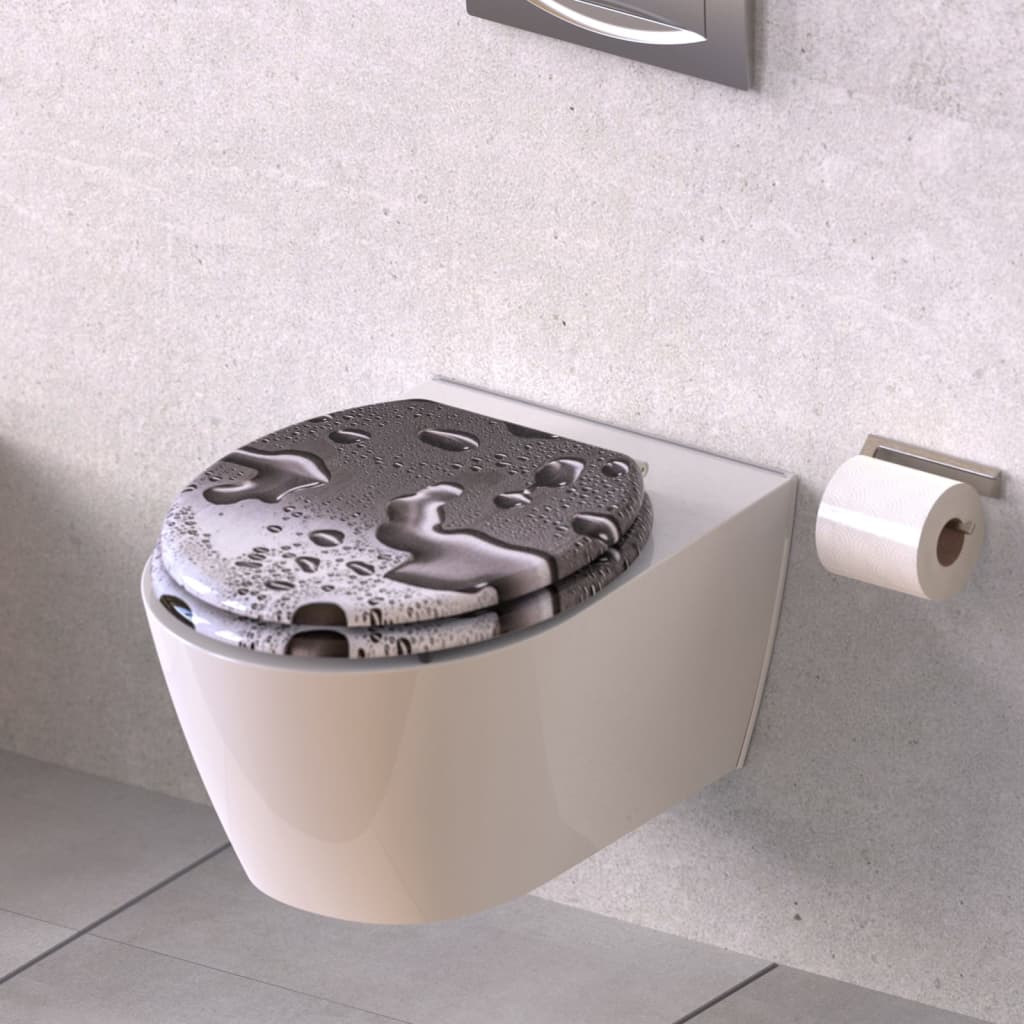 SCHíìTTE Toilet Seat with Soft-Close GREY STEEL