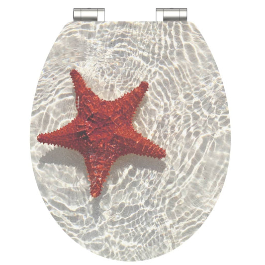 SCHíìTTE High Gloss Seat with Soft-Close RED STARFISH MDF