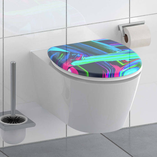 SCHíìTTE Toilet Seat with Soft-Close NEON PAINT