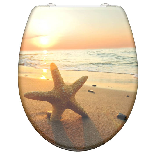 SCHíìTTE Duroplast Toilet Seat with Soft-Close SEA STAR Printed