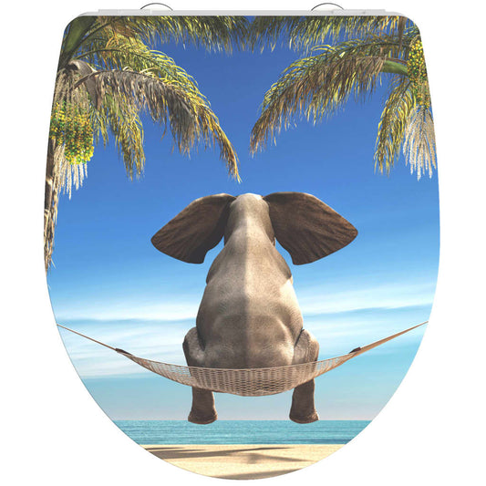SCHíìTTE Duroplast High Gloss Toilet Seat with Soft-Close HAPPY ELEPHANT