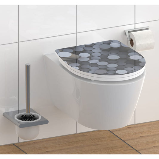 SCHíìTTE High Gloss Toilet Seat with Soft-Close Quick Release ROUND DIPS