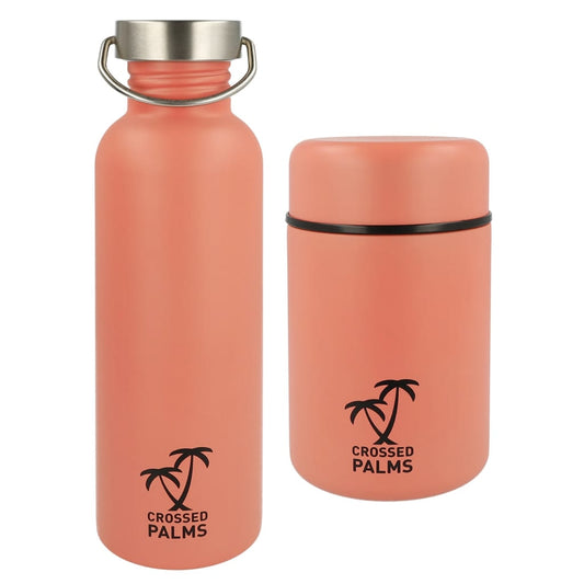 Crossed Palms Drinking Bottle and Food Container Set