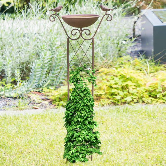 HI Bird Feeder with Plant Support Brown