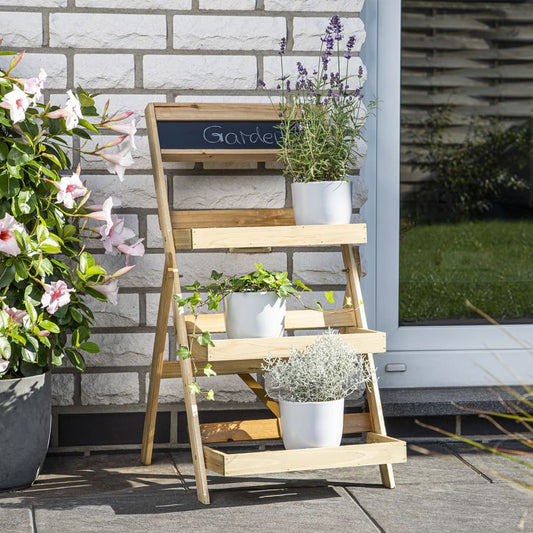 HI 3-tier Foliding Plant Stand Rack Wood