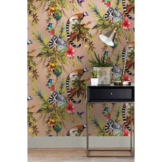 DUTCH WALLCOVERINGS Wallpaper Lemur Rose Gold