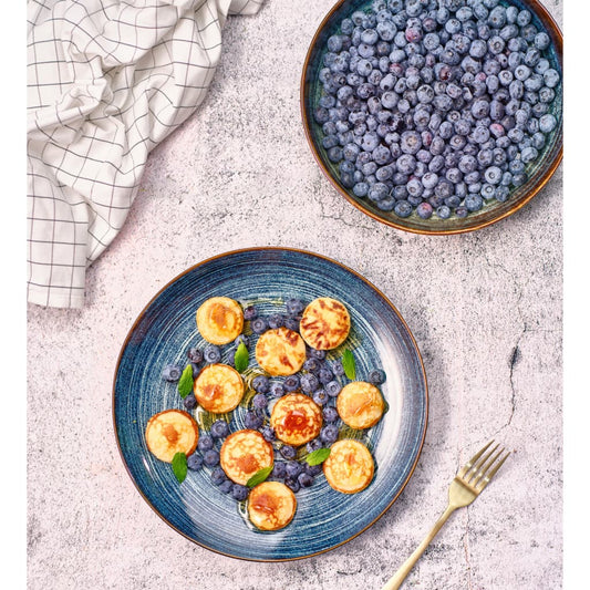 Cosy & Trendy Plat Plate with Circles Pattern Atlantis 4 pcs íÖ27.5 cm Blue