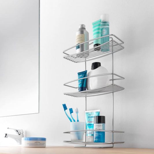 Metaltex 3-tier Douche Rack Onda Silver