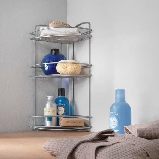 Metaltex 3-tier Corner Douche Rack Onda Silver