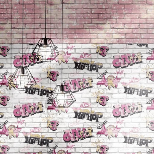 Noordwand Urban Friends & Coffee Wallpaper Bricks Pink and White