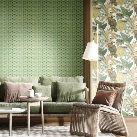 Noordwand Topchic Wallpaper Big Leaves Green and Beige