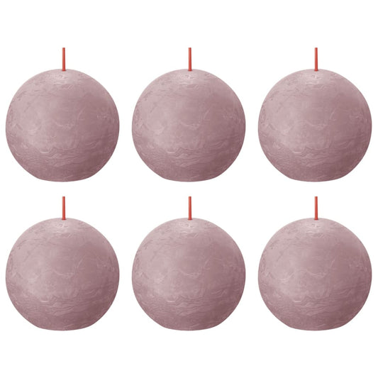 Bolsius Rustic Ball Candles Shine 6 pcs 76x71 mm Ash Rose