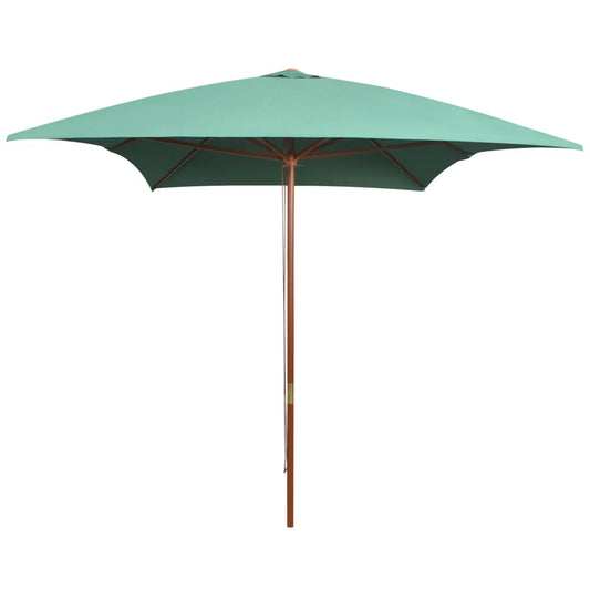 vidaXL Parasol 200x300 cm Wooden Pole Green