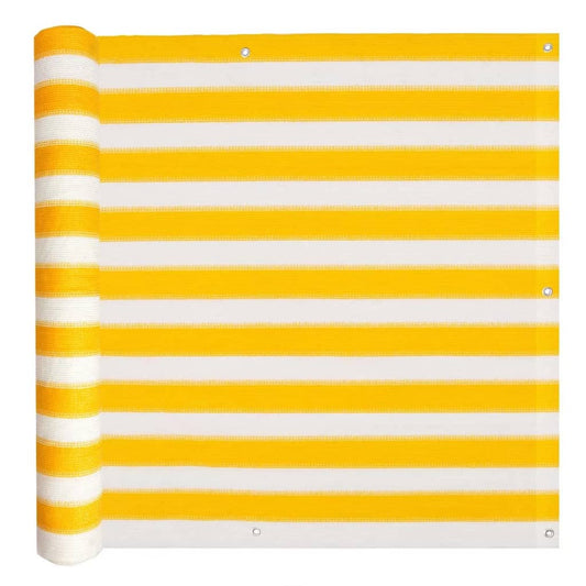 vidaXL Balcony Screen HDPE 75x400 cm Yellow and White
