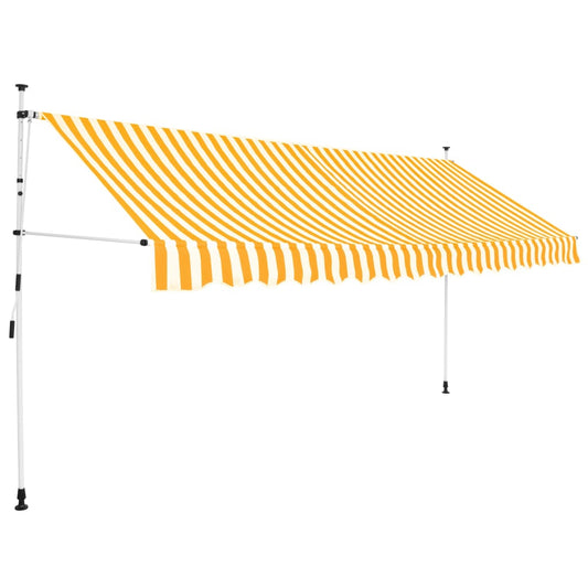 vidaXL Manual Retractable Awning 350 cm Orange and White Stripes