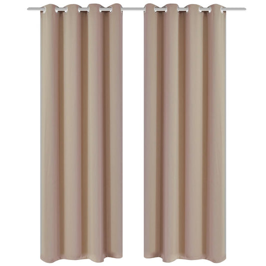 vidaXL Blackout Curtains 2 pcs with Metal Eyelets 135x175 cm Cream