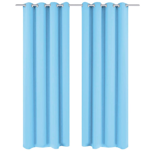 vidaXL Blackout Curtains 2 pcs with Metal Eyelets 135x245 cm Turquoise