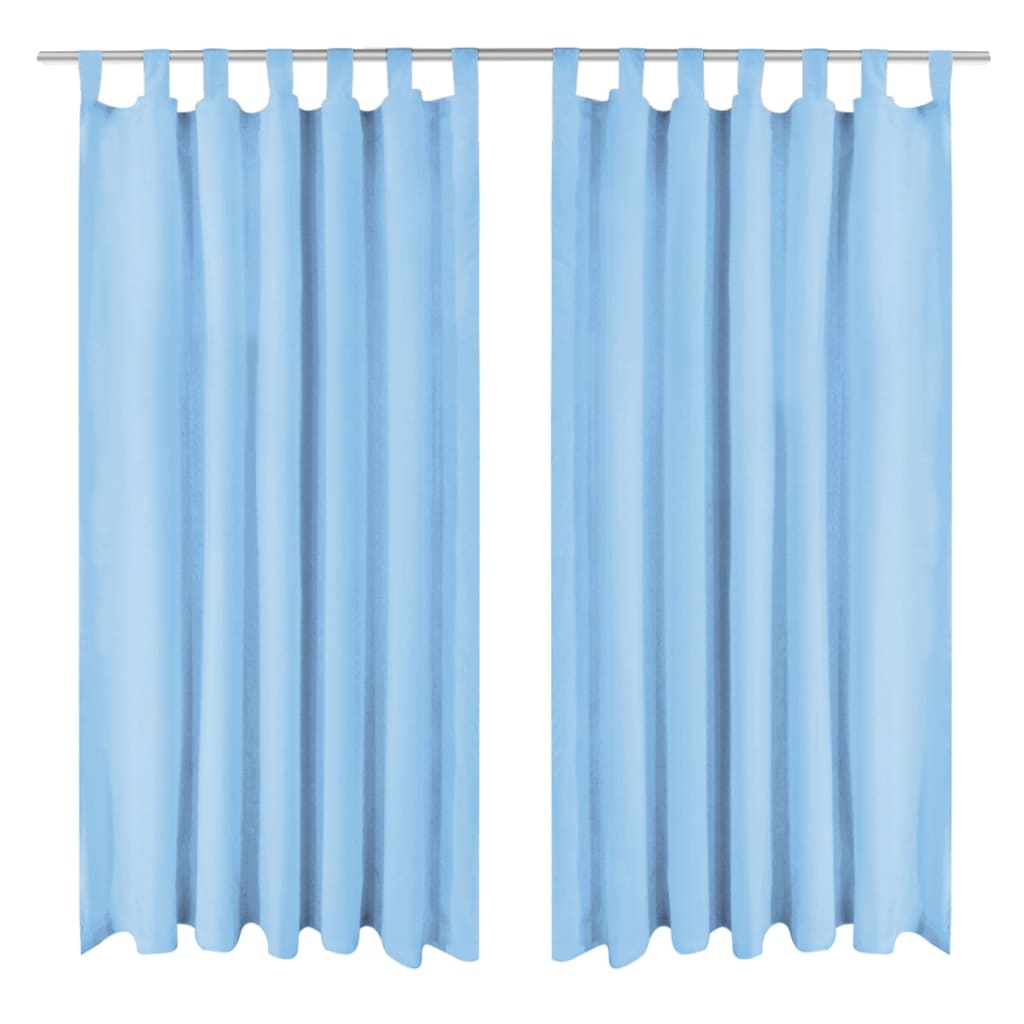 vidaXL Micro-Satin Curtains 2 pcs with Loops 140x225 cm Turquoise